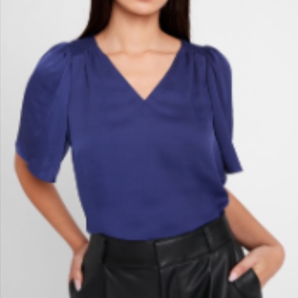Banana Republic Tops - Banana Republic Women’s Satin Flutter Sleeve Top in Blue